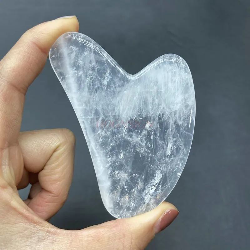 

Натуральный белый кристалл, нефрит, скребковая доска для красоты лица, порошок, кристалл, грубый камень, полировка, массаж, тянущая сухожильная палочка для лица