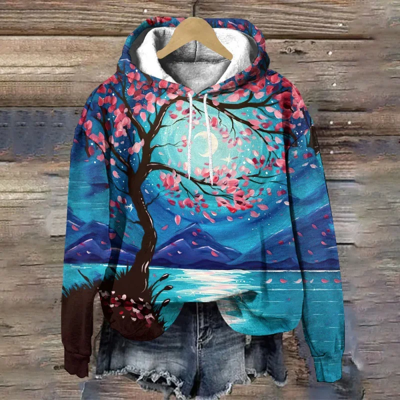 Fashion Flower Floral 3D Print Hoodies Women Autumn Winter Hooded Sweatshirts Streetwear Long Sleeve Pullovers Female Clothing