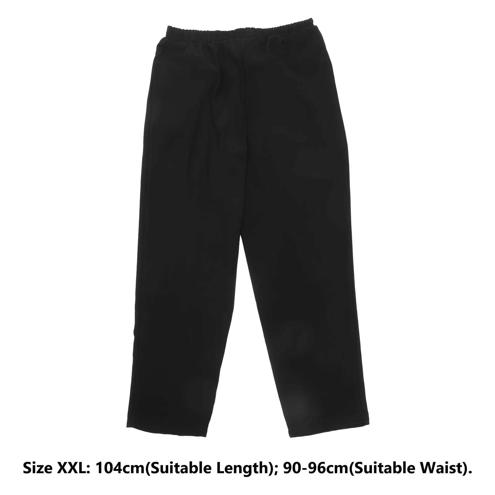 1 par de pantalones transpirables, ropa de trabajo de poliéster Xxl negra para personal de cocina, pantalones sueltos a prueba de aceite, fácil de lavar, uniforme de Chef