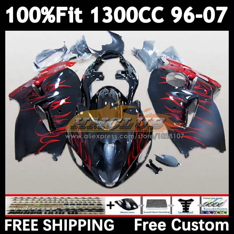 Fairing For SUZUKI flames red GSXR1300 1300 Hayabusa 1996 1997 1998 1999 2000 37No.82 GSXR-1300 2001 2002 2003 2005 2006 2007