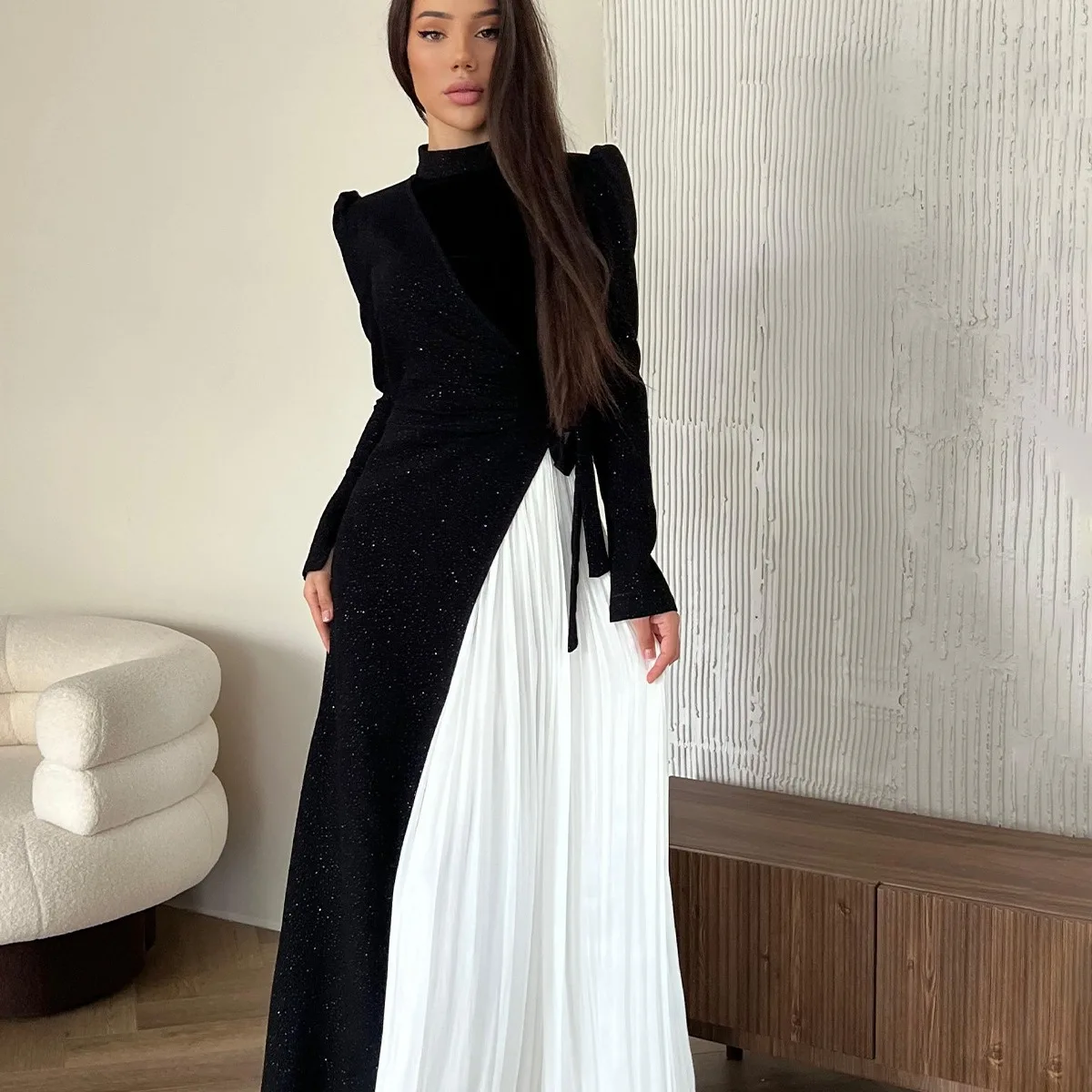 Eid Ramadan Muslim Women Maxi Dresses Party Abaya Pleated Long Dress Morocco Kaftan 2024 Vestidos Largos Dubai Turkey Robe