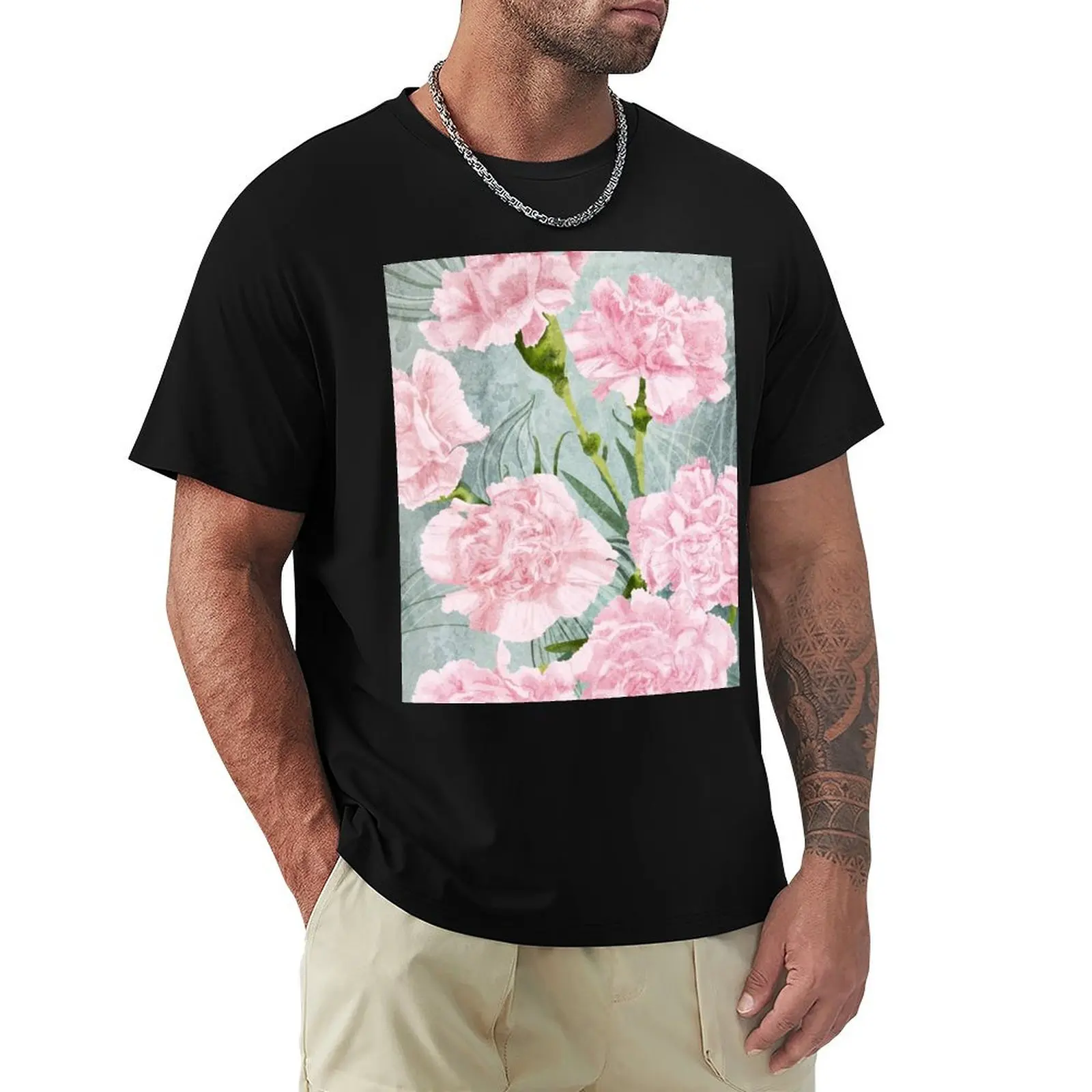 

carnations T-Shirt cotton graphic tees luxury designer plain t shirts men