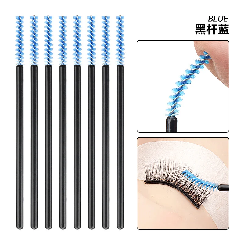 브Pincéis de maquiagem para cílios, escova descartável de cristal para sobrancelha, cabo de diamante, varinhas de rímel, maquiagem profissional, ferramenta de beleza