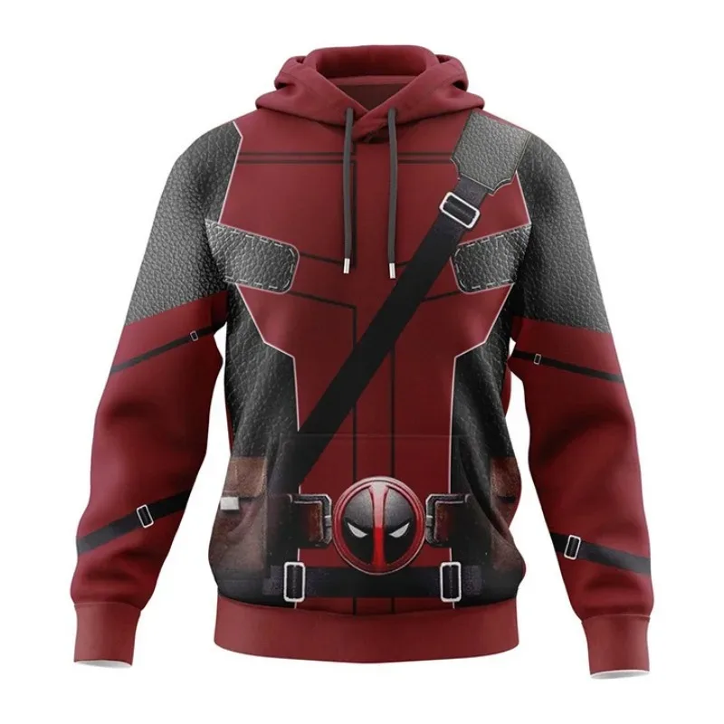 Marvel Deadpool 3 Hoodies Deadpool & Wolverine Cosplay Kostuum Jongens Sweatshirt Anime Gedrukt Losse Hoodie voor Kerstcadeaus