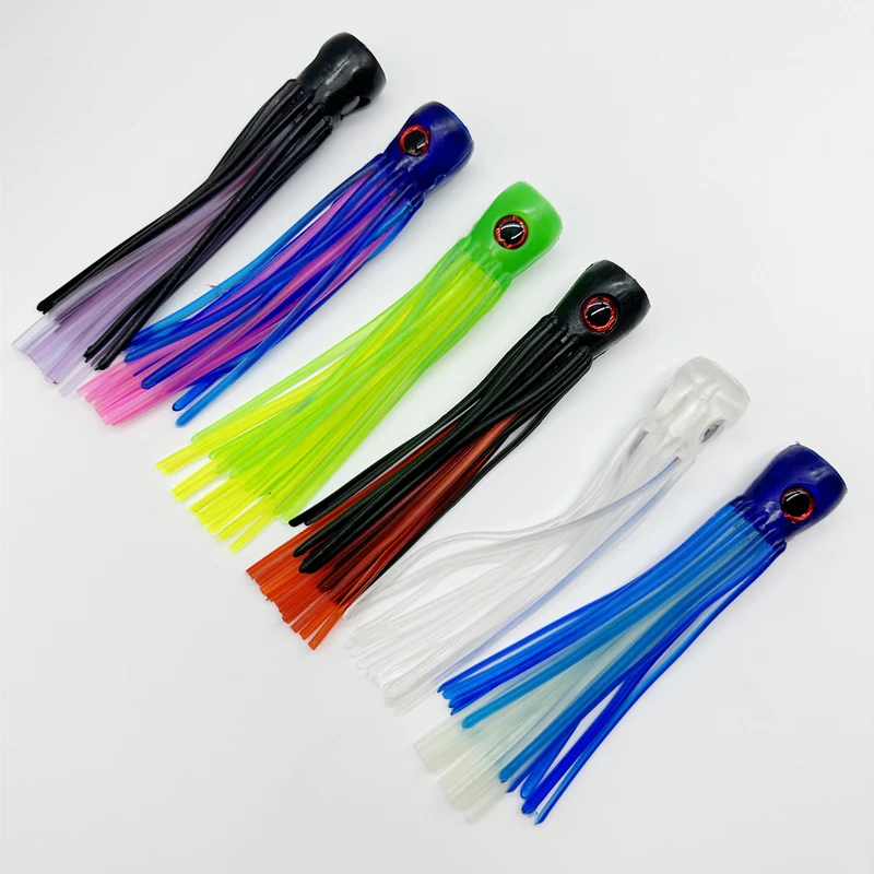 150mm Rolling Skirts Resin Head Lure Soft Lures Fishing Marlin Tuna Trolling chugger Fishing Lure