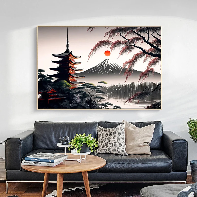 Japanese Landscape Poster Canvas Painting Print Wall Art Picture Bar Cafe Vintage Home Room Decor Aesthetic Mural Gift Frameless