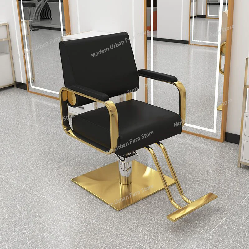 Modern Hairdressing Chair Adjustable Leather Barber Chair Sturdy Metal Base Ergonomic Cozy Hair Beauty Salon Chair with Footrest