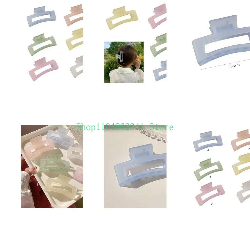 5ASD 3.5インチの大きな髪の爪クリップ厚い髪の長方形の顎クリップスクエアヘアキャッチ