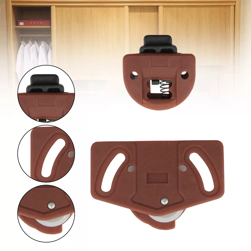 4/8 Pairs Wardrobe Roller Sliding Door Gear Circuit Board Indoor Panel Kit Furniture Sliding Door Roller Set Cabinet ABS Wheel