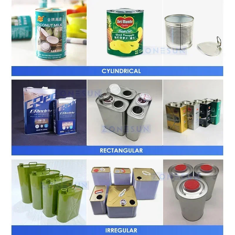 ZONESUN ZS-ACS1 Automatic Can Sealing Machine Heavy Duty Large Tin Can Seamer Commercial Sealing Equipment for Metal Round Cans