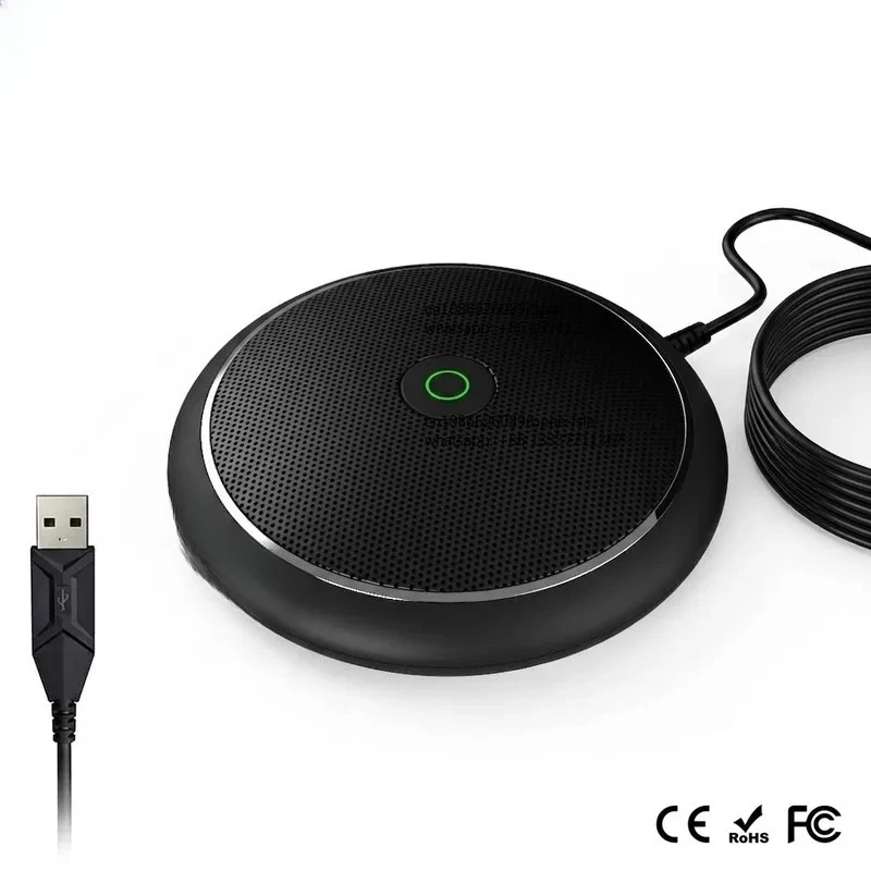 CM003 Portable USB Computer Desktop Condenser Microphone 360°Omni-directional Conference Mic for Meeting Studio