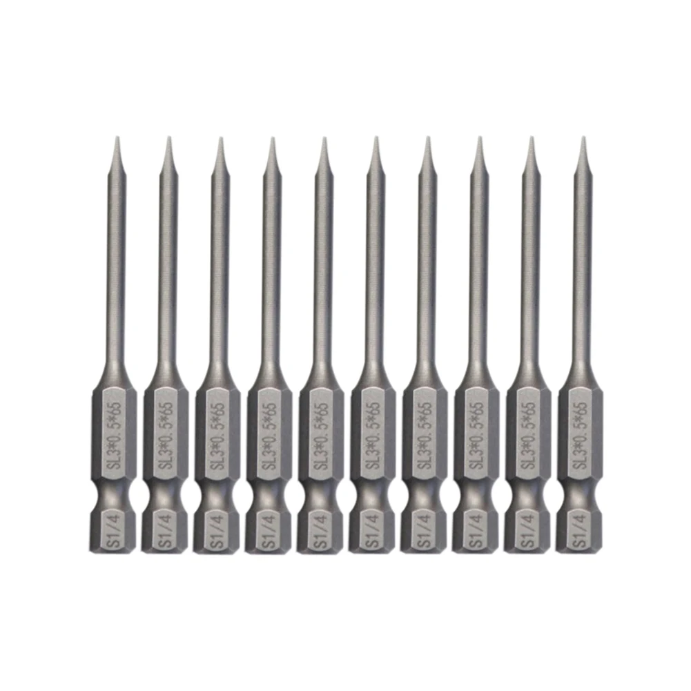 

Corrosion Resistant Slotted Screwdriver Bits Set For Hand Drill Magnetic Alloy Steel 10pcs SL3 SL6 65 100mm Length