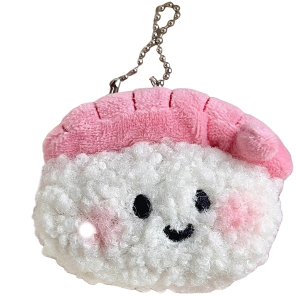 Car Key Holder Backpack Pendant School Bag Decoration Couple Gifts Sweet Shrimp Sushi Plush Doll Soft Stuffed Doll Keychain