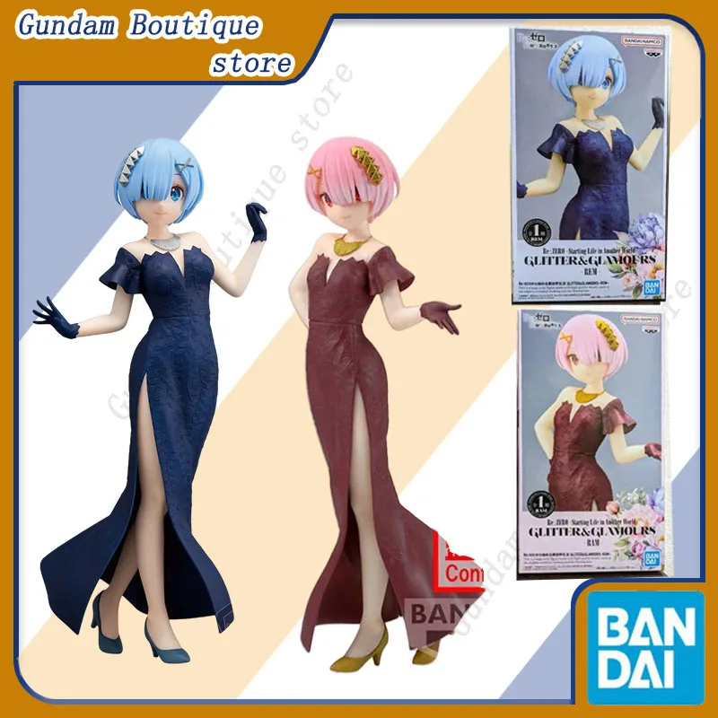 

Bandai Genuine BANPRESTO GLITTER & GLAMOURS Re:ZERO -Starting Life in Another World- REM RAM Anime Action Figure Model Toys Gift