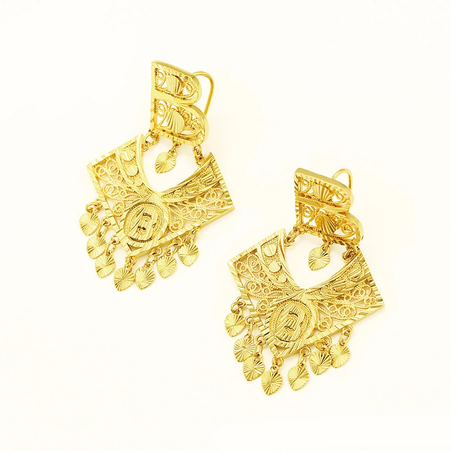 أسعار الجملة --- XP أقراط متدلية على الطراز الغريب للنساء بوهيميا مجوهرات الأزياء مطلية بالذهب الخالص تصميم جديد