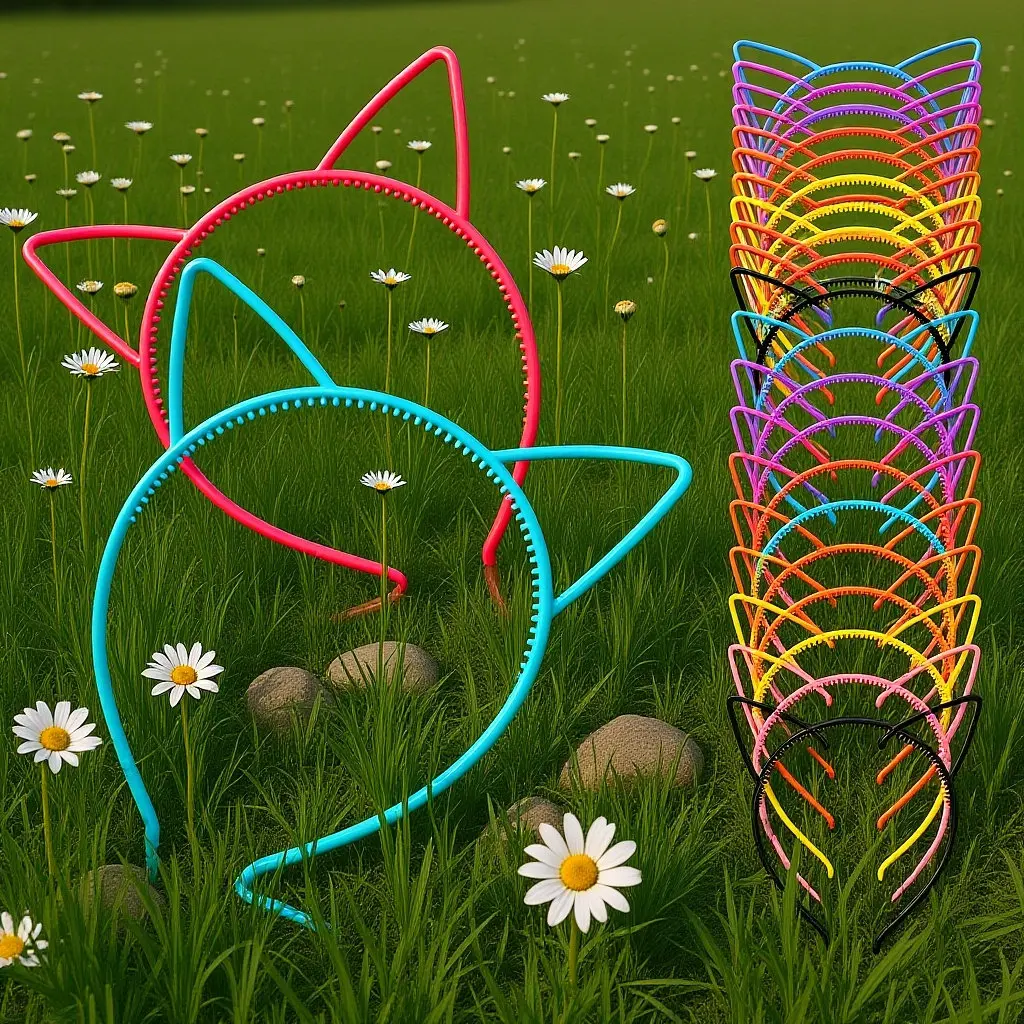 

24 шт. женских повязок для волос с дизайном в виде ушей, легкие, надежно фиксирующие, идеально подходят для косплея и повседневной моды