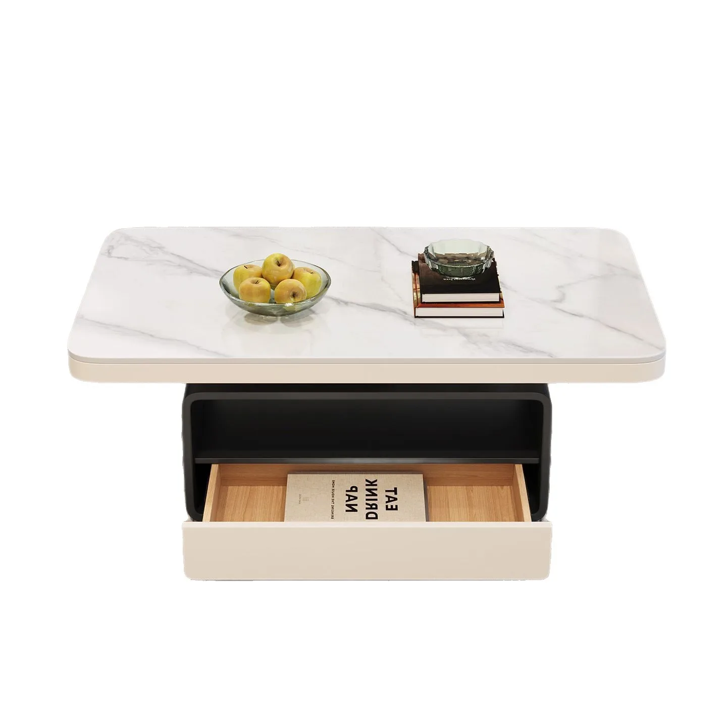 

Light luxury modern cream style rectangular slate coffee table living room for home use