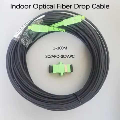 Câble à fibres optiques SC/APC-SC/APC intérieur FTTH Simplex Core 1-100 mètres rallonge câble de dérivation de fibres optiques en gros