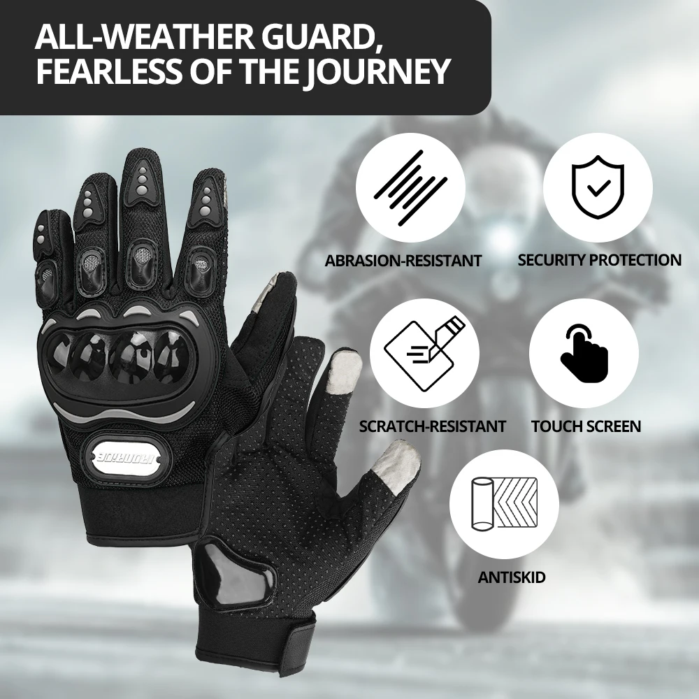 Motorcycle Riding Gloves Anti Fall And Anti Scratch Touch Screen Full Finger Sports Gloves Breathable Gloves For All Seasons