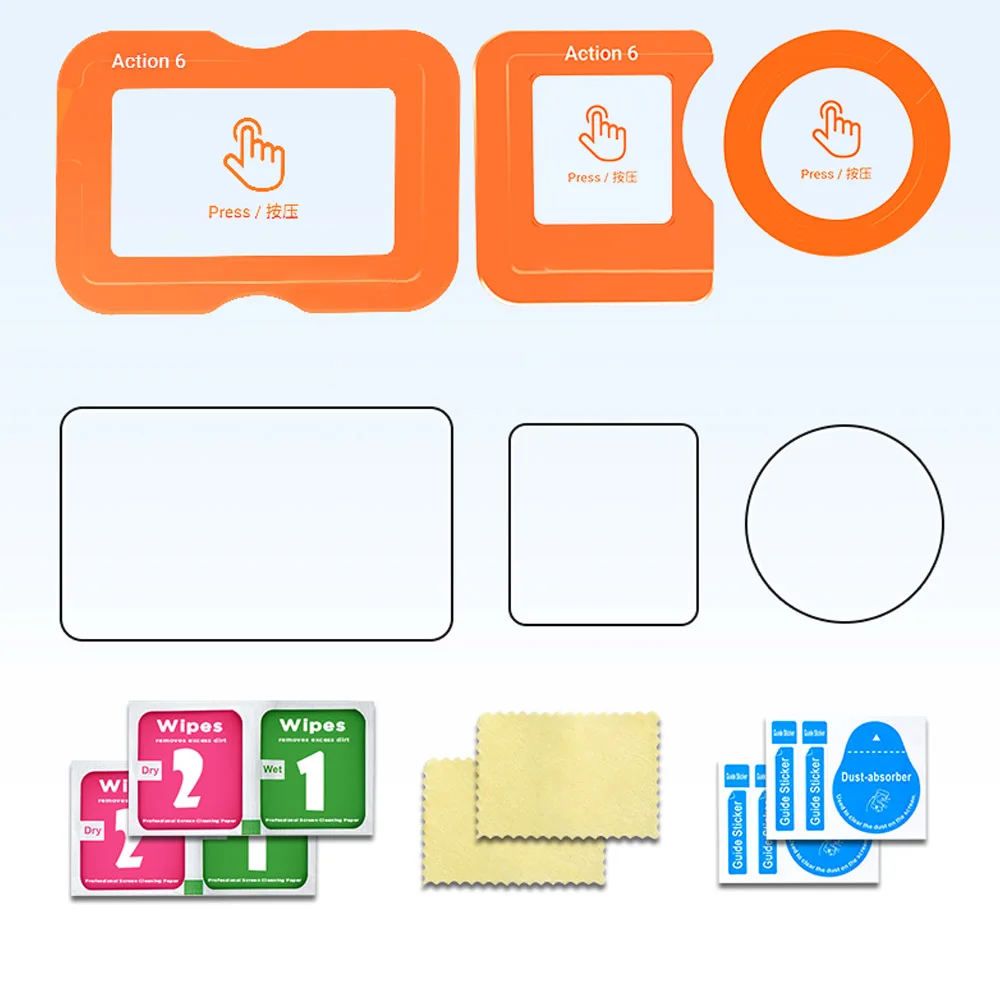 

2 pcs For DJI osmo action6 HD high-definition Tempered Glass screen protector easy installation kit for DJI osmo action6 camera