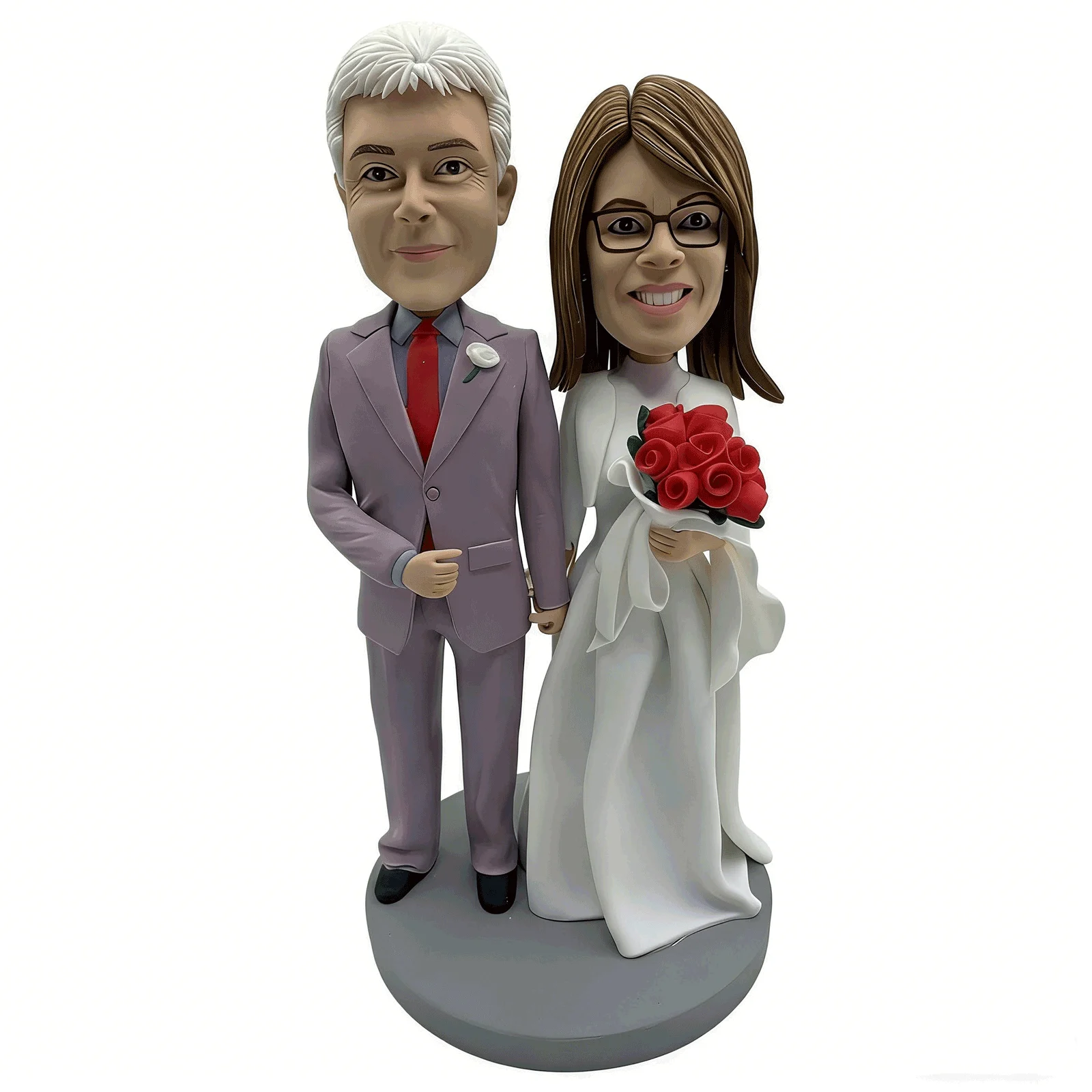 Custom Couple Bobblehead from Photos, Handmade Wedding & Anniversary Bobble Head Doll, Unique Romantic Gift for Newlyweds