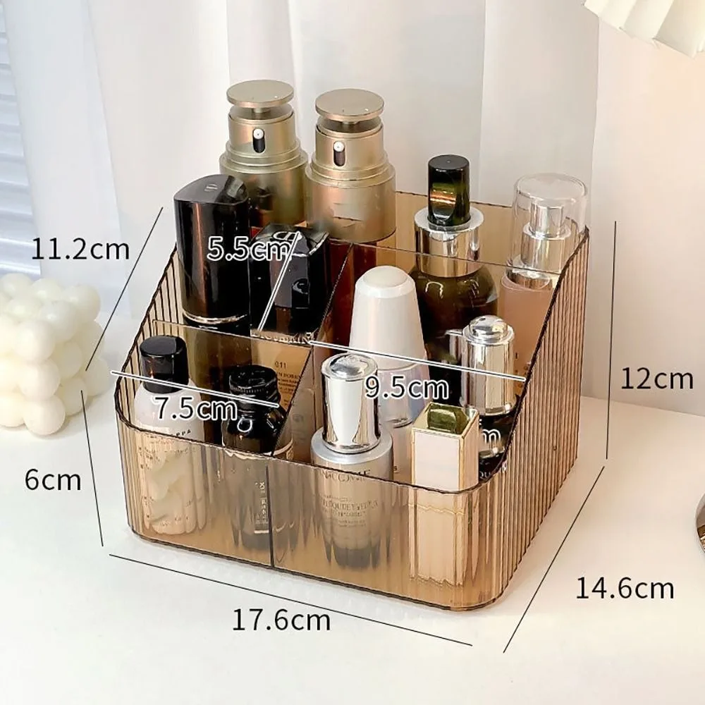 Transparent Makeup Organizer New 3/4-Slot Plastic Vanity Case Lightweight Washable Cosmetics Storage Rack