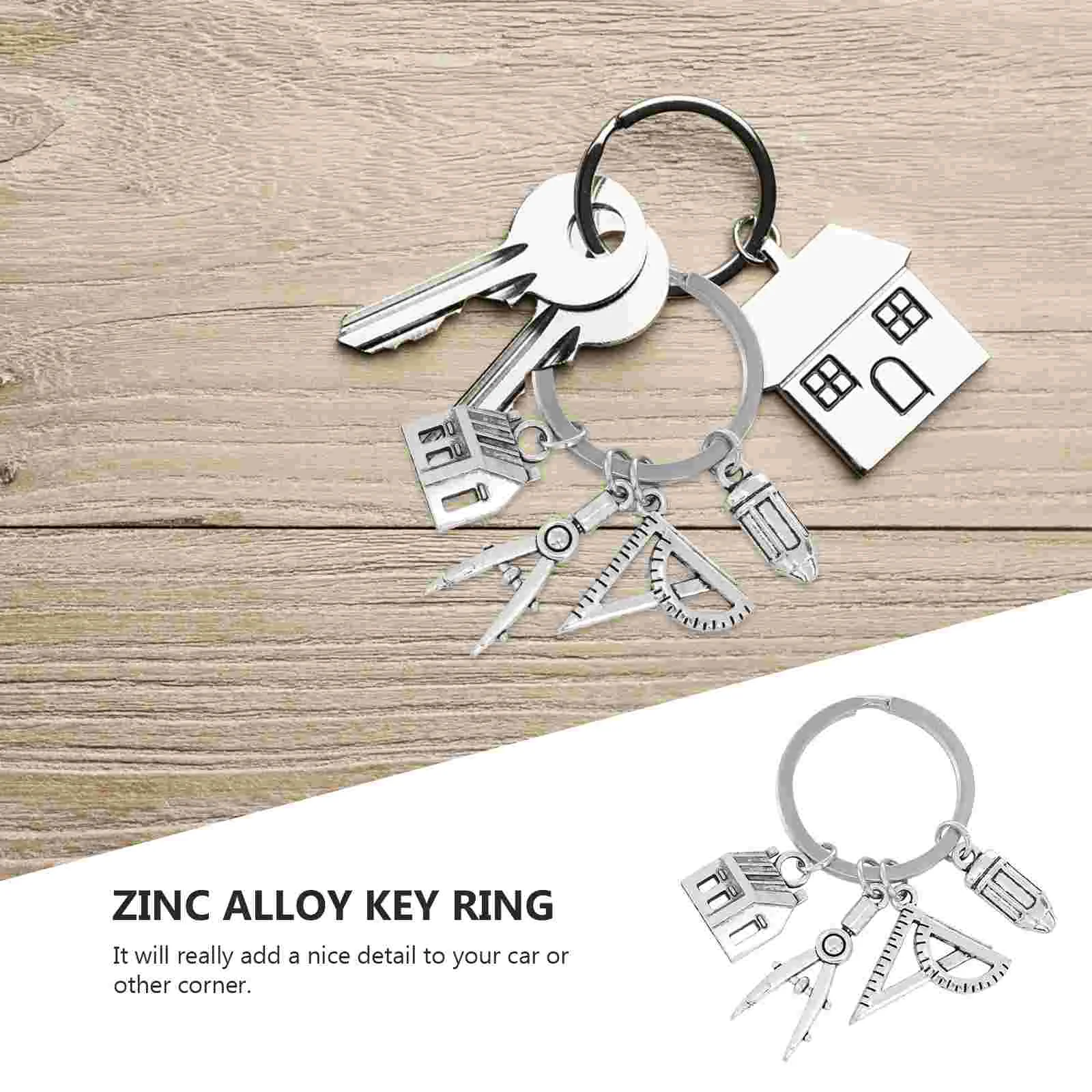 Car Keychains Pencil Holder for Purse Backpacks Rings Gadgets Zinc Alloy Creative Metal