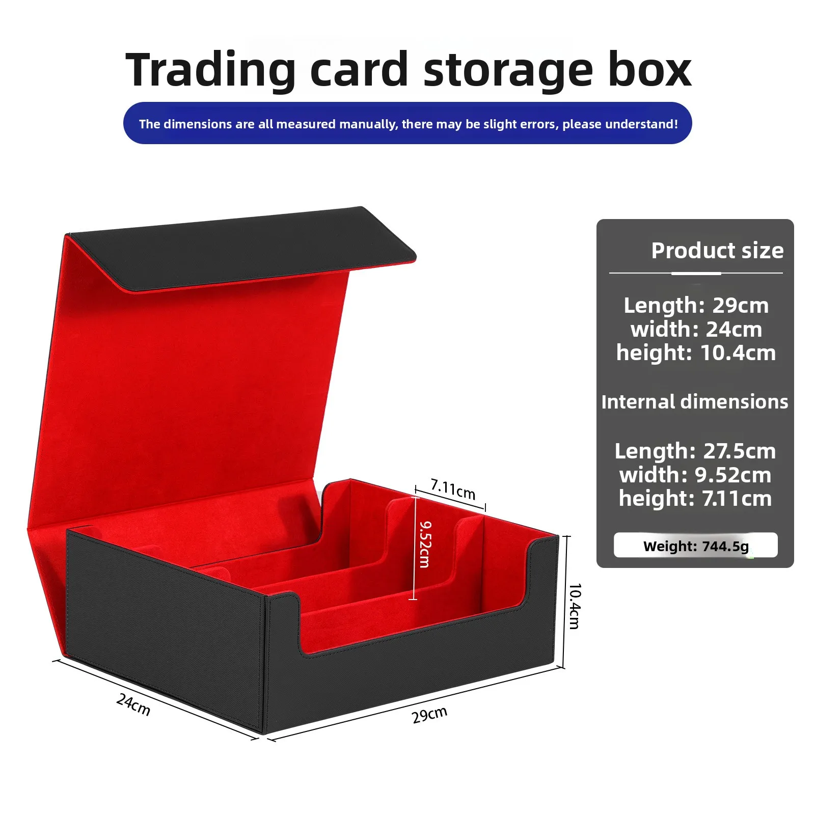 

Hot Selling PU Leather Three-Row Game Card Box - Large Capacity Storage for Yu-Gi-Oh! Three Kingdoms Kill & Board Games