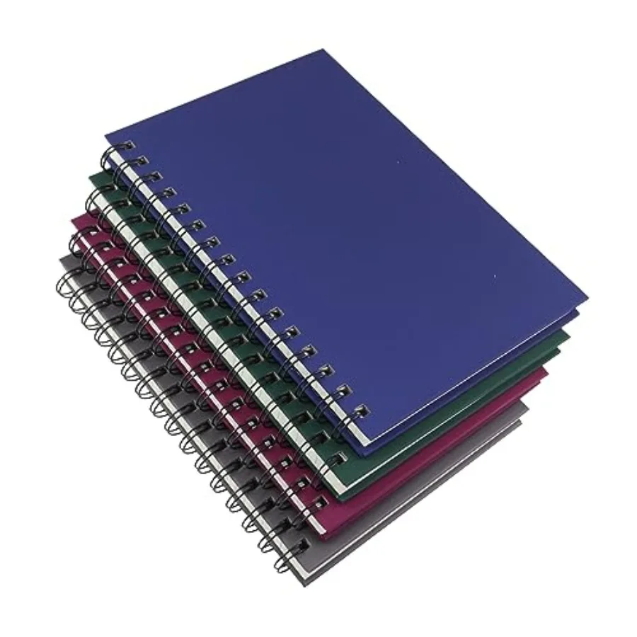 

Spiral Notebook Journal, 4 Pack A5 Hardcover Spiral Notebooks, 5.7" x 8.5", 160 Pages, 100gsm Paper, College Ruled Journals for