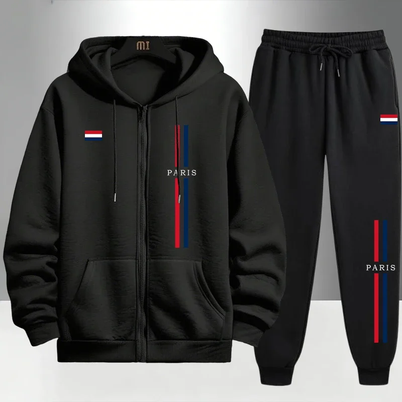 Paris Fashion Men's Set Zipper - Men'S Fashion Zipper Hoodie ulasan dan harga