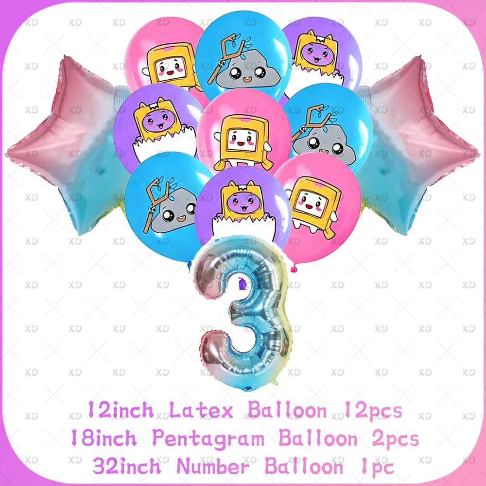 Cute Lankying Boxes Theme Birthday Party Decoration Set