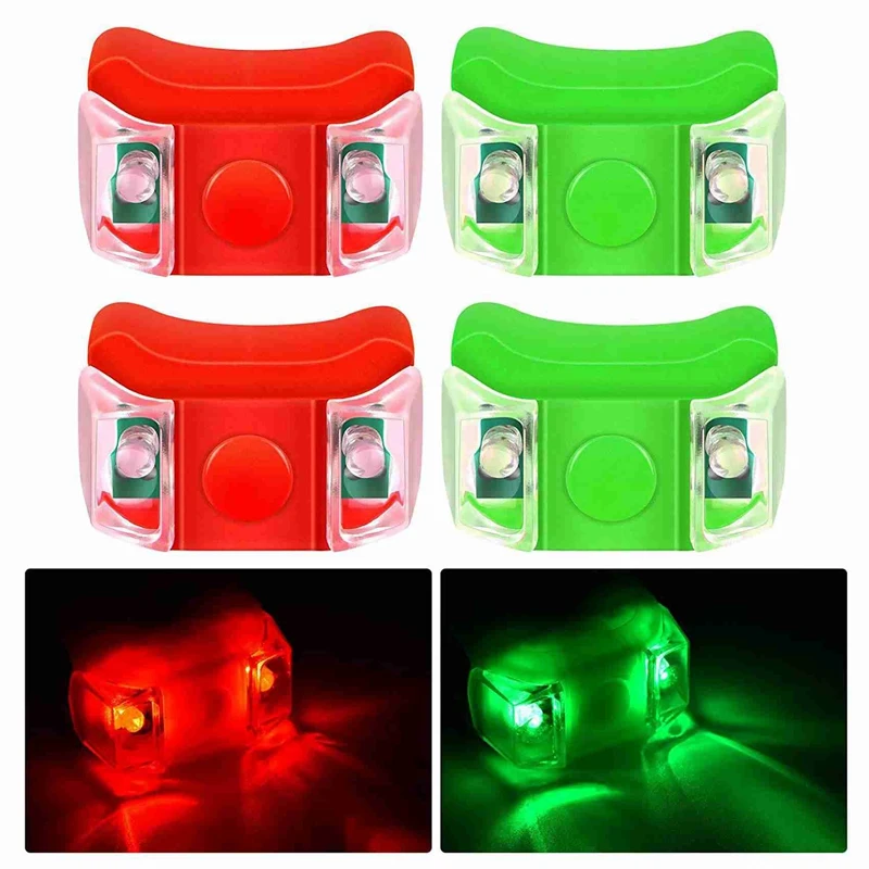 8 X LED Boat Navigation Lights For Boat Yacht Motorboat Bike Hunting Night Running Fishing (Red, Green)