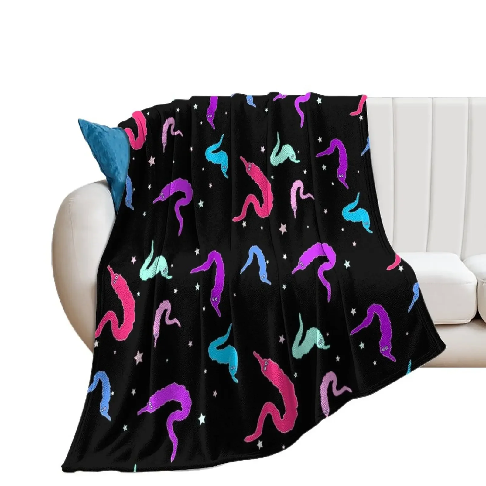 

Worms in Space Throw Blanket Beach Luxury Thicken Weighted valentine gift ideas Blankets