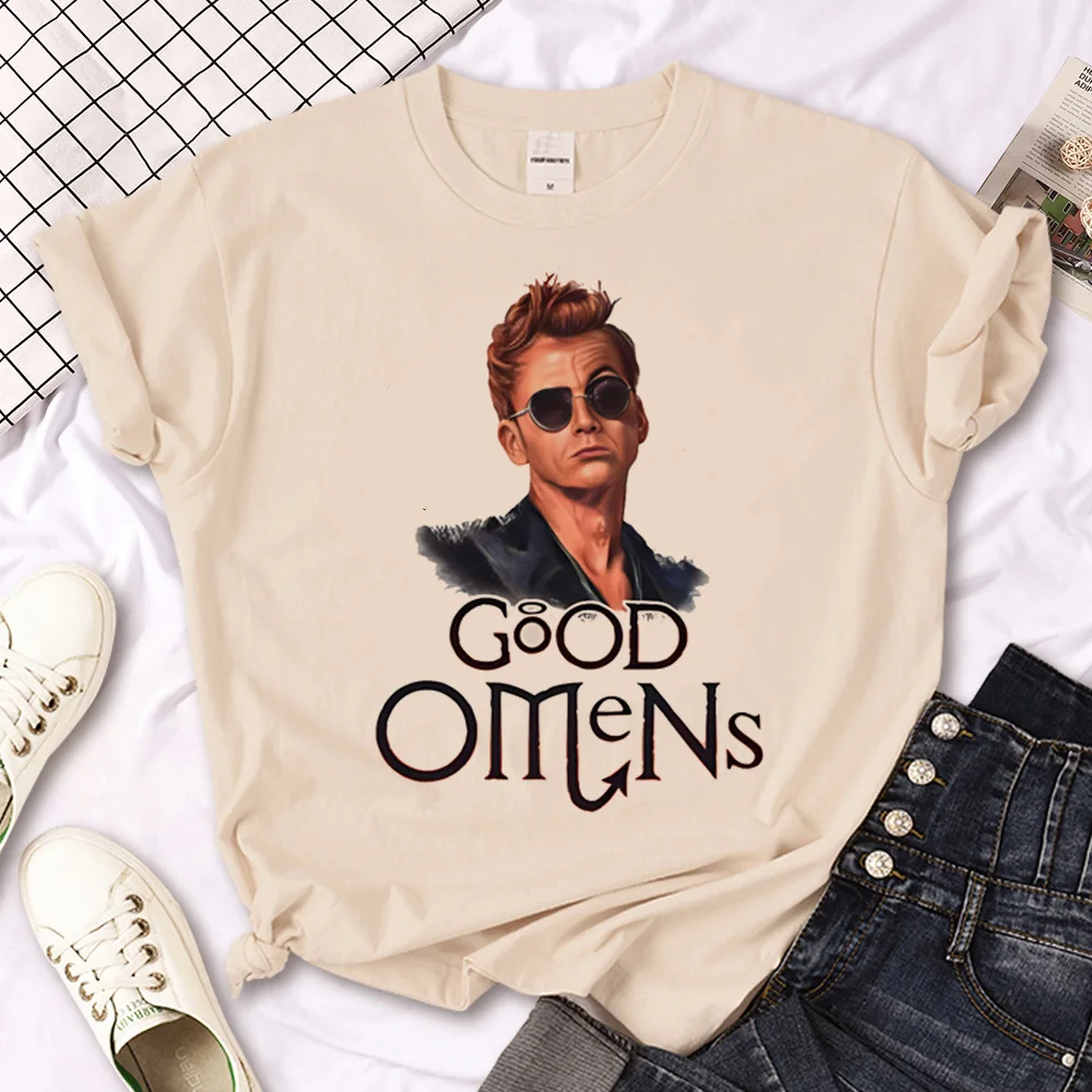 Good Omens t-shirts women manga graphic tshirt girl streetwear harajuku clothing