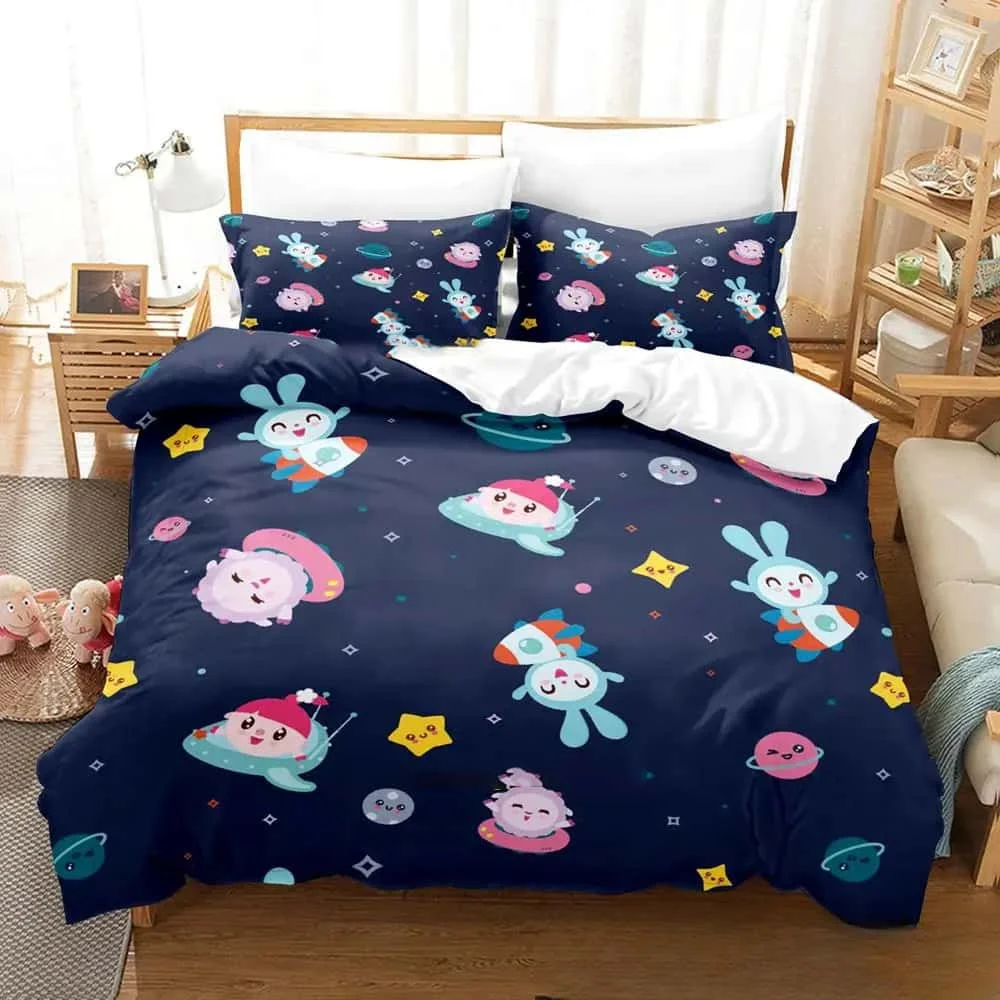 

New 3D Print Cartoon BabyRiki Bedding Set Boys Girls Twin Queen King Size Duvet Cover Pillowcase Bed boys Adult Home Textiles