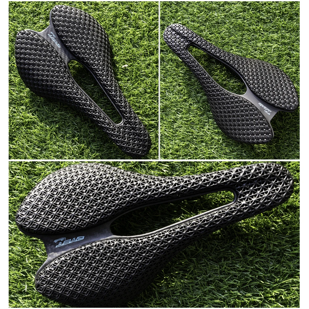 RYET Ultralight Bicycle Saddle 3D Printed Saddle Carbon EVA 245x145mm Bike Seating for MTB Gravel Road Bike Saddle Bicycle Parts