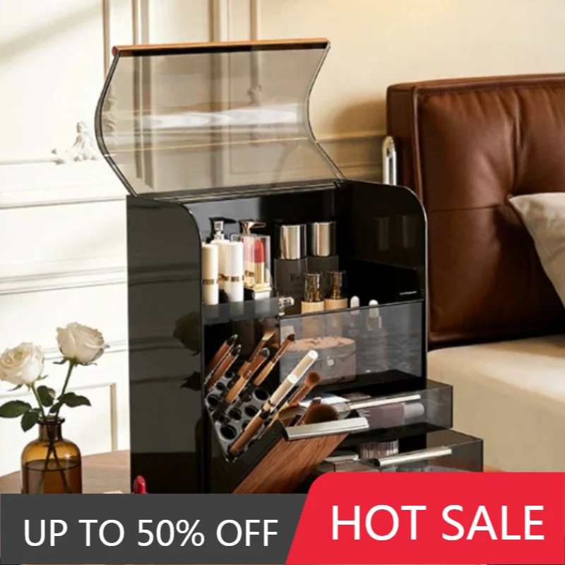 Cosmetic Makeup Organizer Transparent Plastic Organizing Boxes Desktop Drawer Makeup Brushes Lipstick Perfume Storage Box