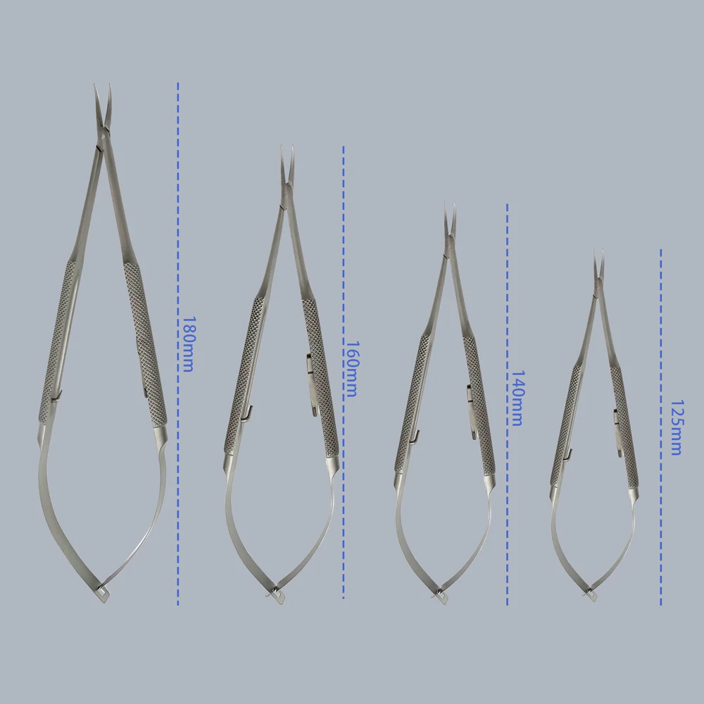 Pinze per porta aghi oftalmici Castroviejo con serratura 18/16/14/12,5 cm Strumenti per palpebre per strumenti oftalmici curvi dritti