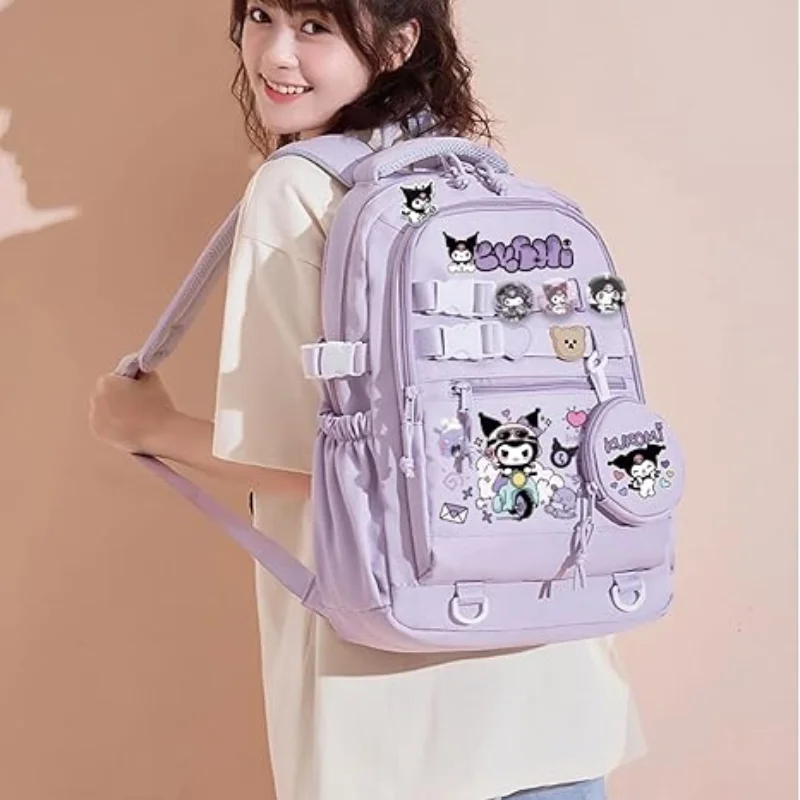 Cinnamoroll Kuromi Hello Kitty Anime Backpack Cute School Bag Female Student School Lightweight Large Capacity Backpack Bags