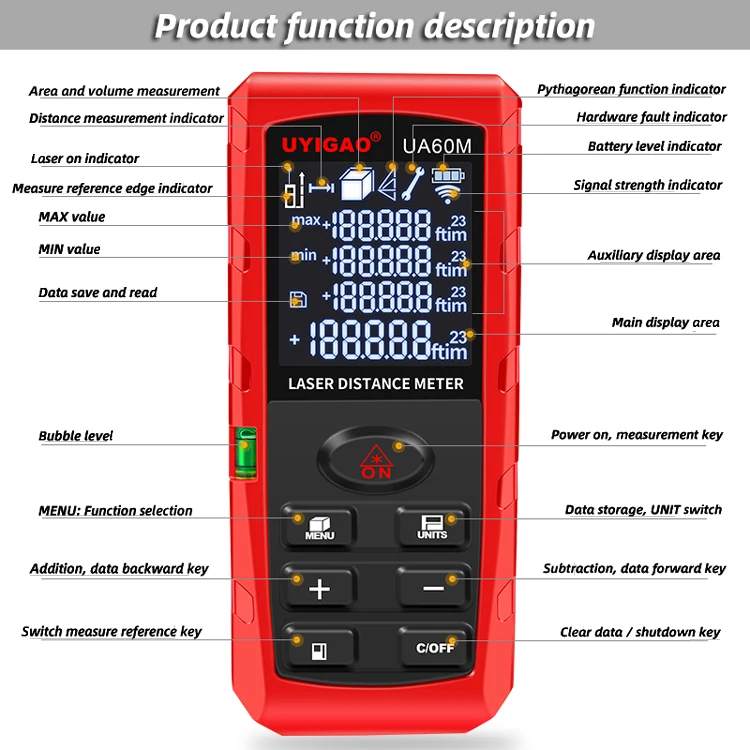 Distance meter laser 40m 50m 60m 70m 80m 100m measure tool laser distance meter