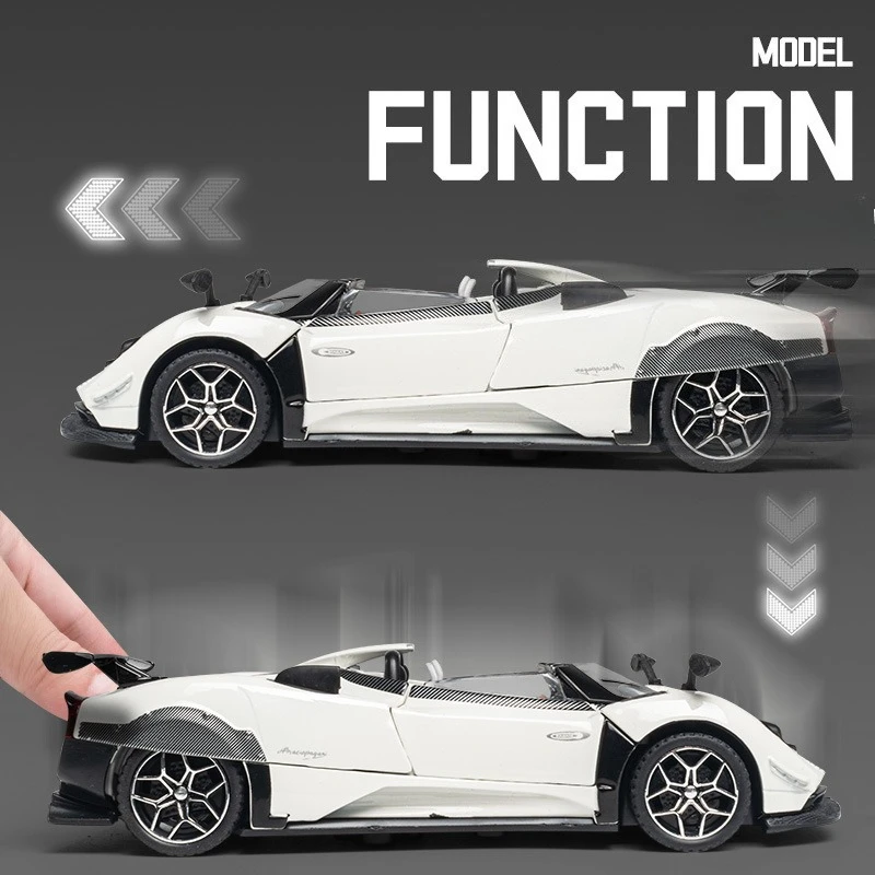 1:32 Pagani Zonda R Supercar moulé sous pression en alliage Convertible modèle de voiture de luxe son lumière retirer voiture pour enfants jouets cadeau