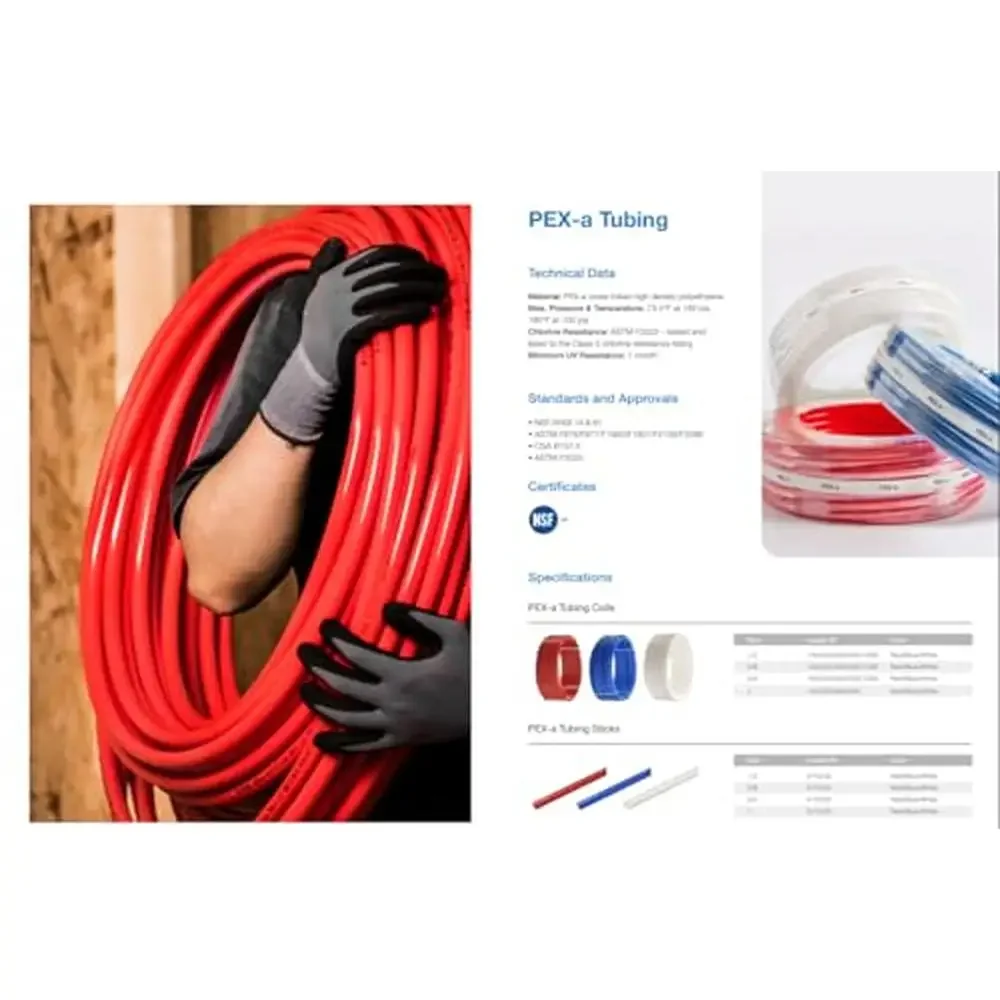 1/2 Inch x 100 Feet Blue PEX-A Plumbing Pipe Flexible Water Tubing Hot & Cold Potable Applications Freeze Resistant Durable &