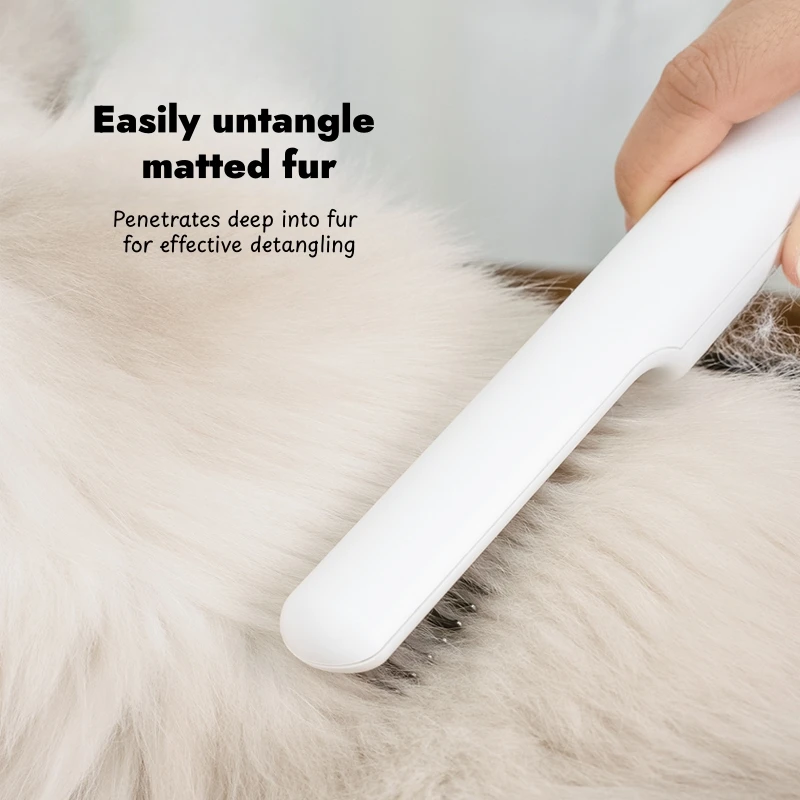 Pet Hair Remover Brush for Cats Dogs, Summer Undercoat Deshedding Tool, Reduce Shedding & Prevent Overheating, Safe Grooming Com
