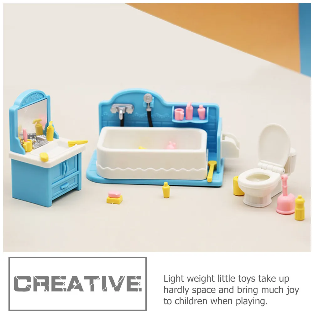 

Набор миниатюрной мебели для ванной комнаты: мини-ванна, туалет, аксессуары для микросцен, декор для детской игровой комнаты, мебель для кукольного домика