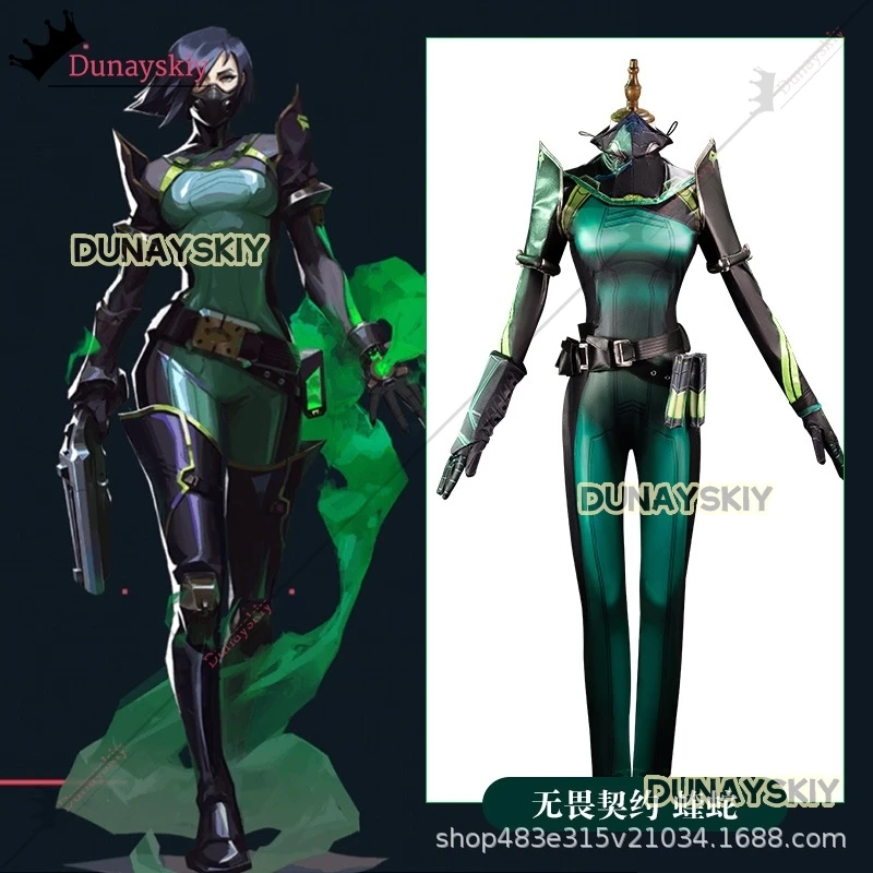 Viper Venomous Snake Cosplay Costume Game VALORANT Role-Playing Subdue 3D Printed Tight Fitting Clothing Anime Halloween Party