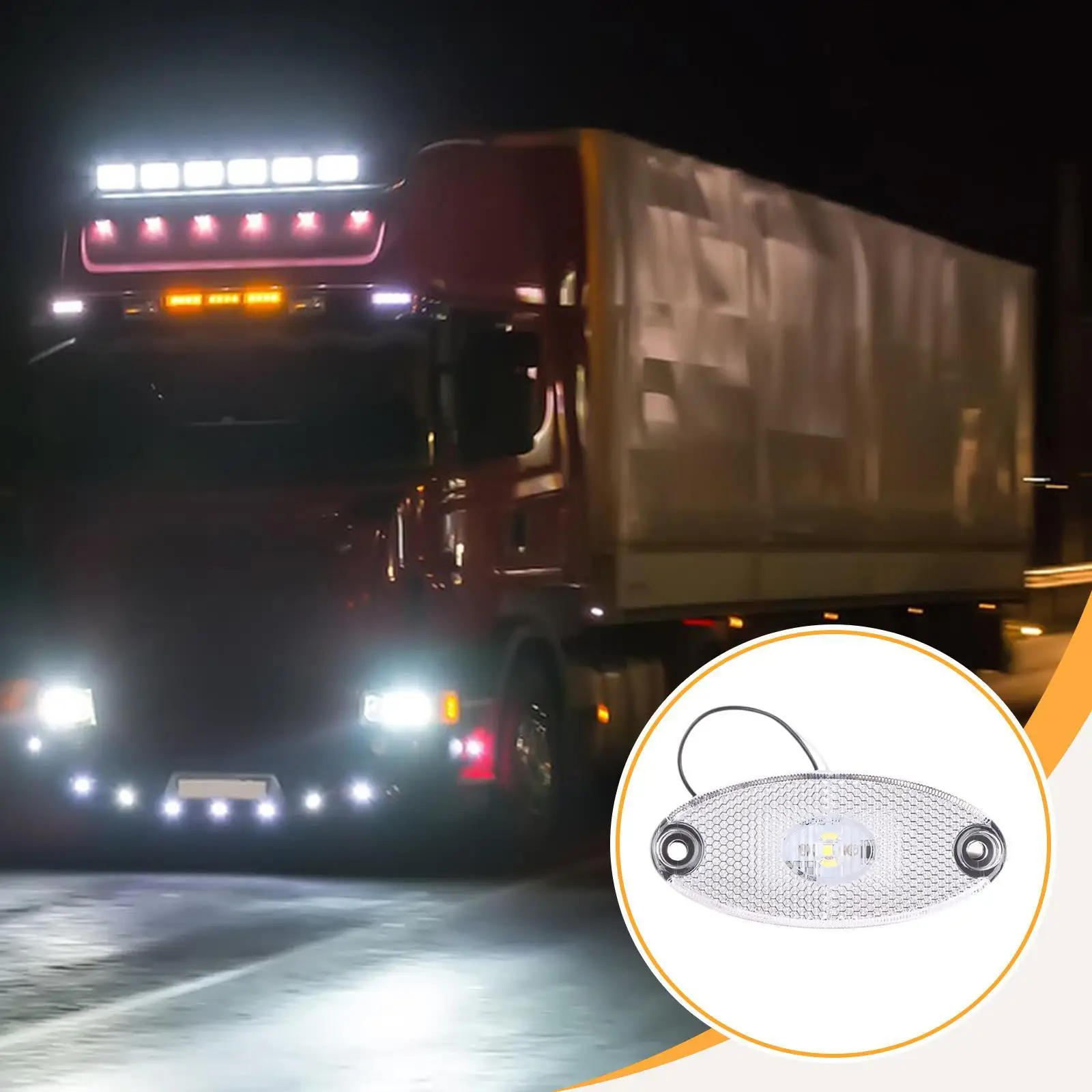 Side Marker Light LED Turn Signal Lamp Easy Install for Truck Trailer RV Camper Universal Compact Design