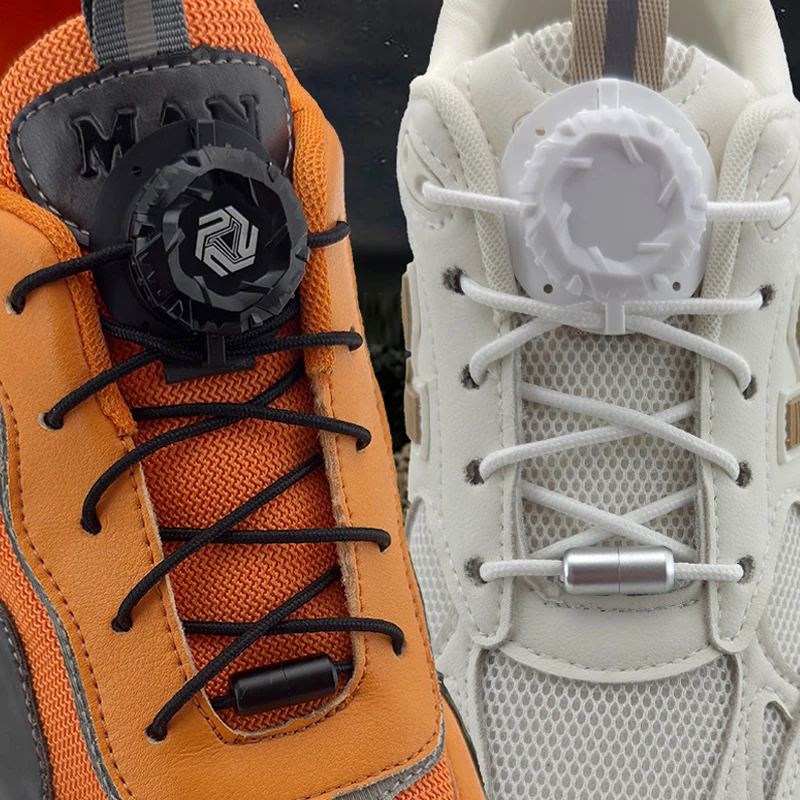 1Pair Swivel Buckle Laces Automatic Shoelaces Without ties Children Adults Sneakers Thick No Tie Shoe laces Shoe accessories