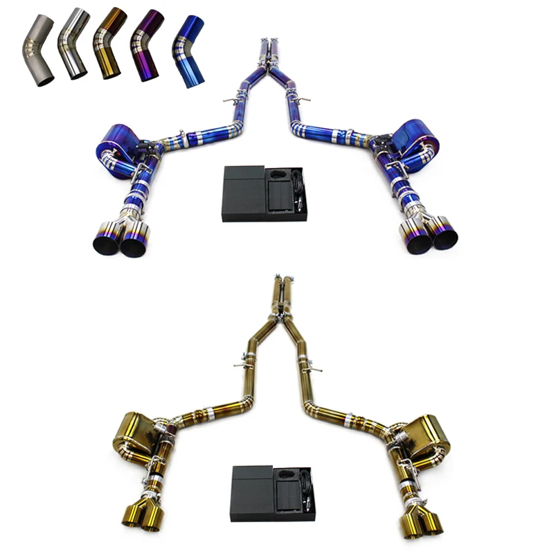 

Titanium Exhaust Pipe System For Dodge Challenger Hellcat SRT 6.2L 2016-2023 Vacuum Valve With Independent Controller