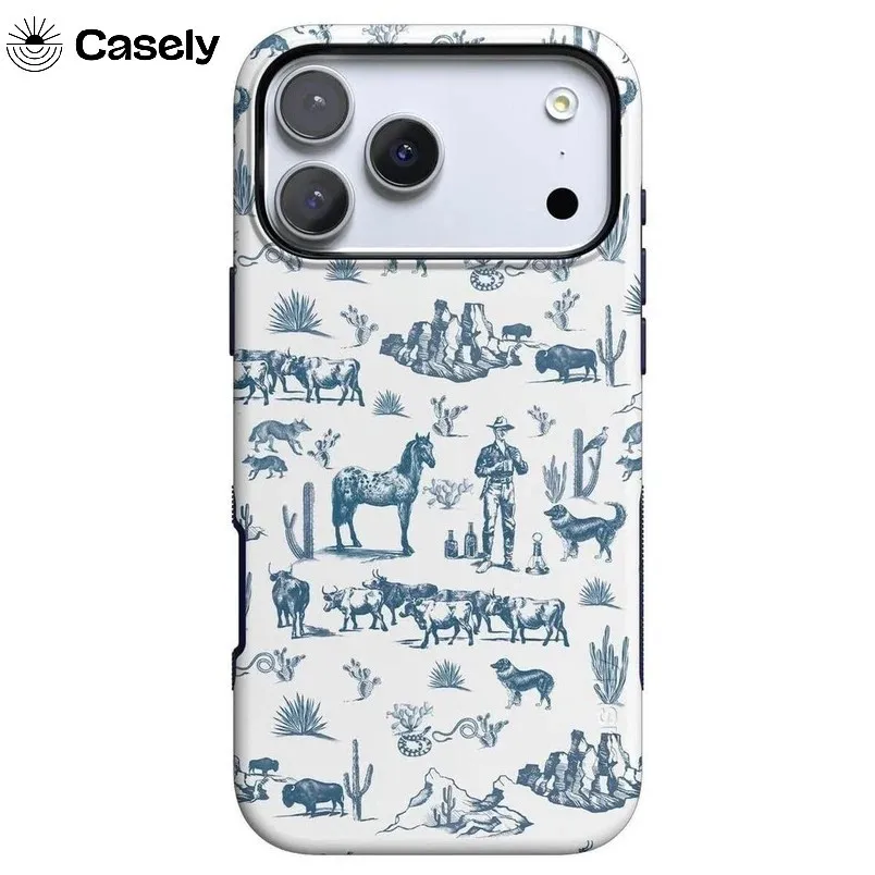 Western Desert Casely Phone Case for Samsung Galaxy S20 S23 S24 S25 S26 FE Plus Ultra Edge 5G Double-layer Back Cover