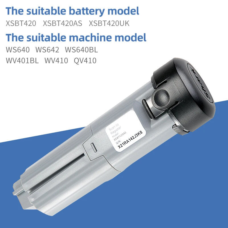 SUOZHAN XSBT420AS Battery For Shark WS640 WS640AE WS642 WS642AE WV401BL WV401PK WV403BR Series XSBT420UK Cordless Vacuum Cleaner